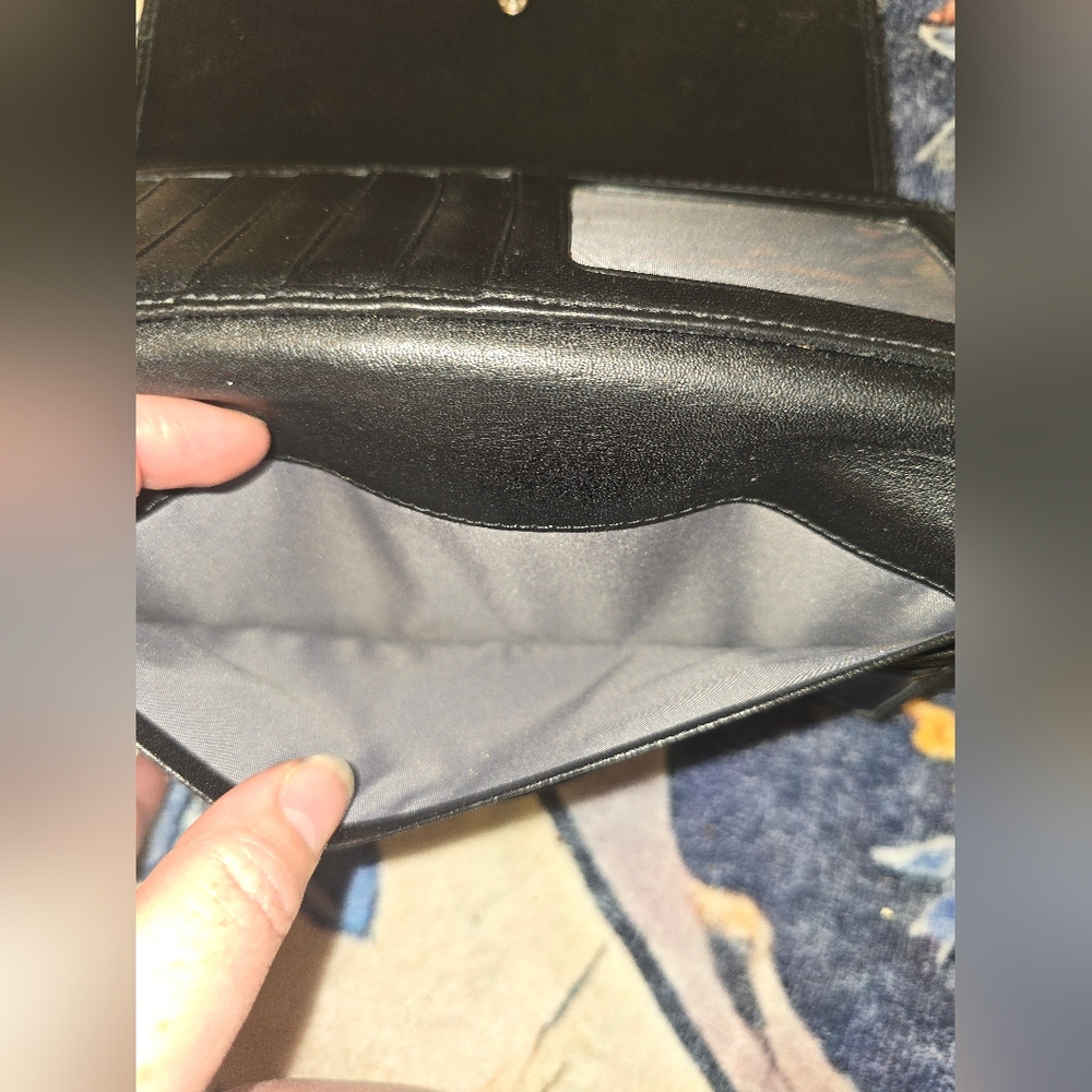 Coach Elegant Black Leather Wallet & Checkbook Cover Set - Picture 5 of 7